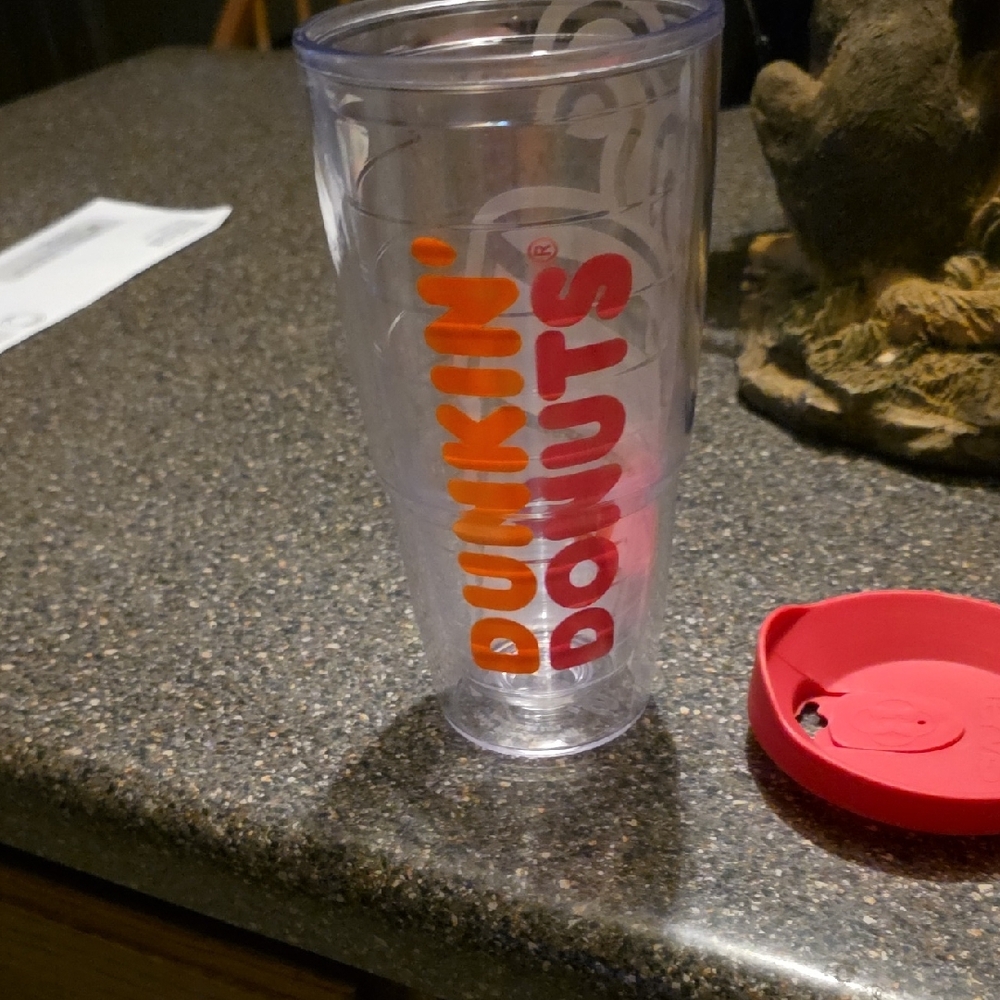 Dunkin' Donuts Clear Tumbler with Red Lid - Picture 4 of 5